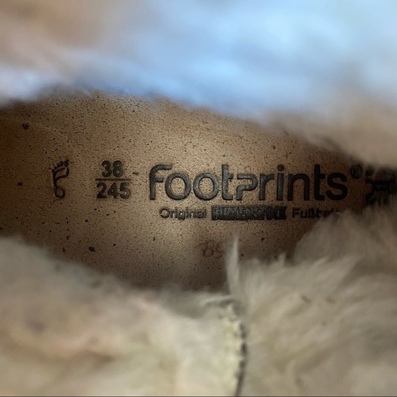 Birkenstock Footprints Alphen Mid Calf Brown Leather Boot Shearling Toggle Size - Picture 7 of 8